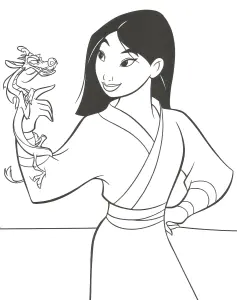Free Mulan coloring page to color