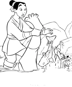 Mulan coloring page for kids