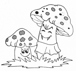 Mushroom coloring for kids