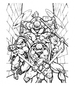 Free Ninja Turtles drawing to download and color