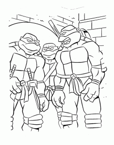 Coloriage de Tortues Ninja à imprimer