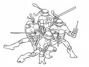 Free Ninja Turtles drawing to print and color