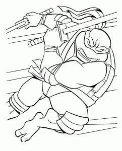 Leonardo In Action With His Swords