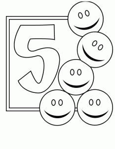 coloring-page-numbers-to-download-for-free : Five