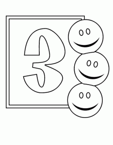 coloring-page-numbers-for-children : Three
