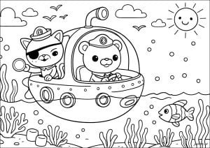 Simple Octonauts coloring page to download for free Octonauts to download for free