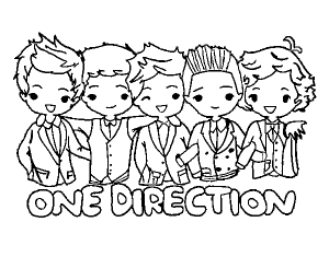 One direction coloring pages to download