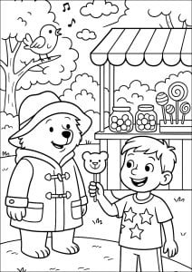 Joyful encounter at the candy stand