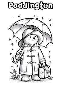 Paddington bear to color for children