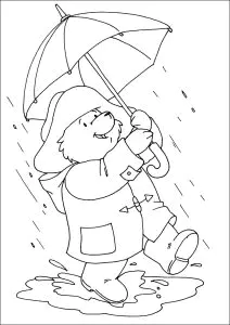 Paddington bear to color for kids