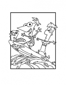 Phineas and Ferb (Disney) coloring pages to print for kids