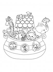 Free Precious Moments drawing to print and color