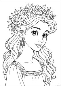 Princess with roses in her hair