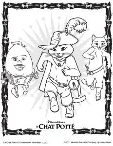 Free Puss In Boots Coloring Page