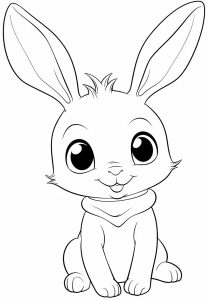 Simple drawing of a young rabbit