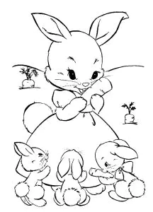 Printable Rabbit Coloring Page For Kids