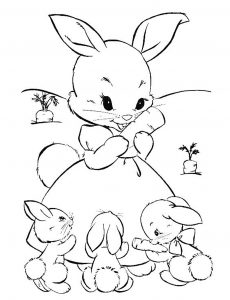 Free rabbit drawing to print and color