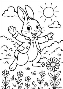 Rabbit in the flower field