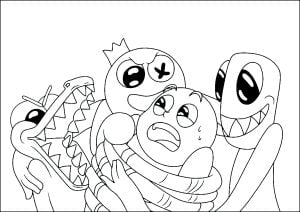 Funny Rainbow Friends Characters To Color