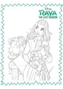 Raya and the dragon - Raya and the Last Dragon Coloring Pages