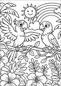 Happy parrots