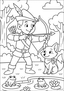 Robin hood to color for children