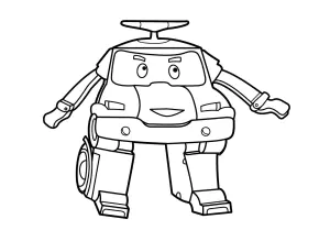 Robocar Poli Coloring Page For Kids