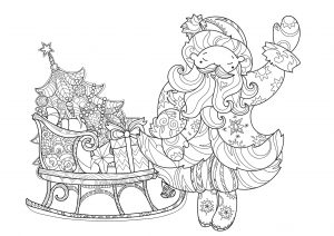 Coloring page santa claus to color for kids