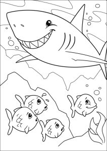 Fish frightened by a shark ...