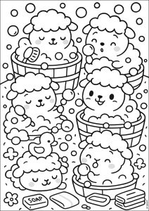 Sheep washing (kawaii style)