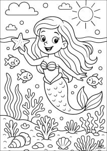 Mermaid in her underwater kingdom