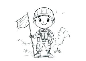 Soldier And His Flag