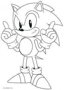 Simple coloring page of Sonic the Hedgehog