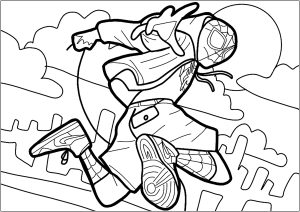 Beautiful Coloring Page With Spider Man  Miles Morales 