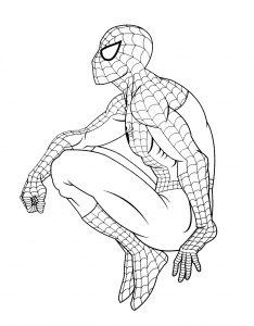 Easy free Spiderman coloring page to download, From the gallery