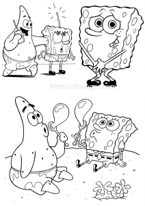 Spongebob Squarepants Black and White Kids Coloring Page 4