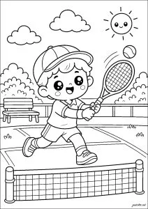 Joyful young tennis player