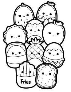 Squishmallow drawings with thick lines