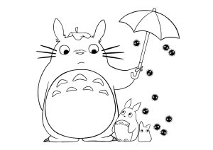 Totoro Coloring Page With Fine Lines