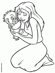 Jane and baby monkey