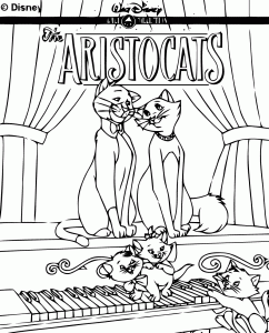 Drawing of The Aristochats free to download and color