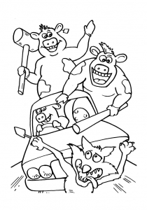 Printable Farm Madness coloring pages for kids