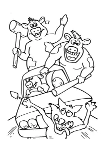 Printable farm madness coloring page for kids