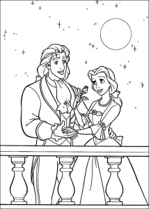 Beauty And The Beast Coloring Page For Kids