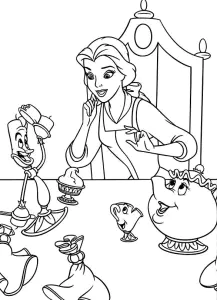Free Beauty And The Beast Coloring Page