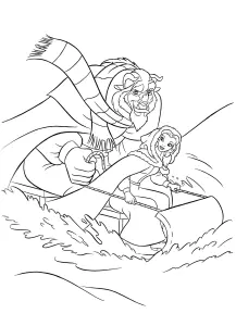 Beauty And The Beast Coloring Page For Kids