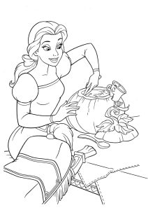 Belle cooks a pumpkin for Halloween