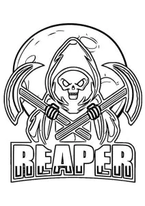 The Grim Reaper To Color For Kids