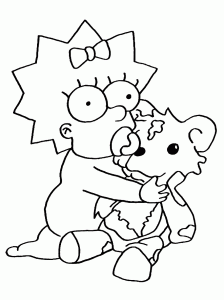Free Simpsons drawing to download and color