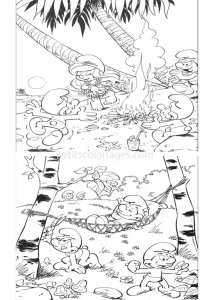 Smurfs coloring page to print